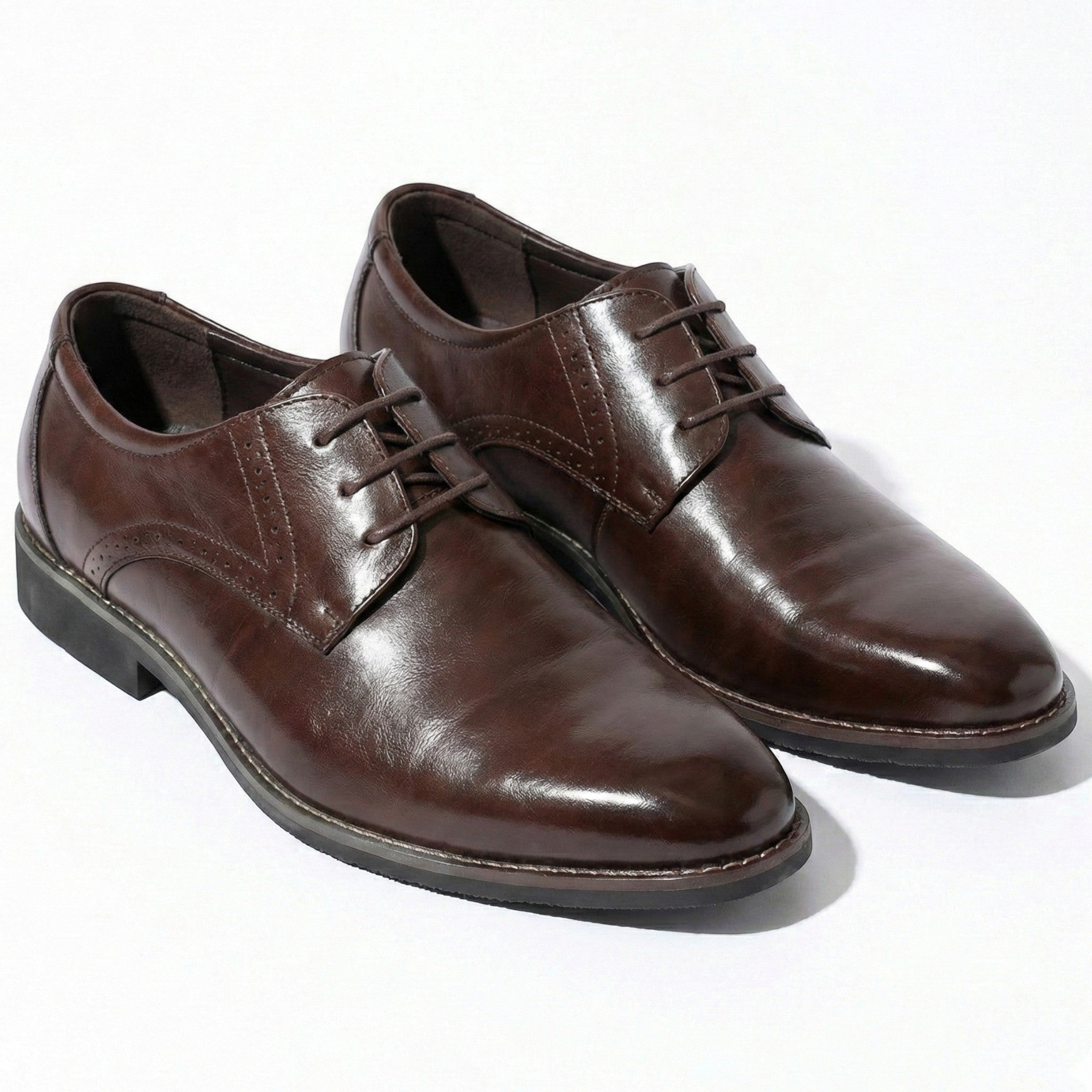 Arthur - Męskie Eleganckie Buty Derby z Subtelnym Wykończeniem Brogu