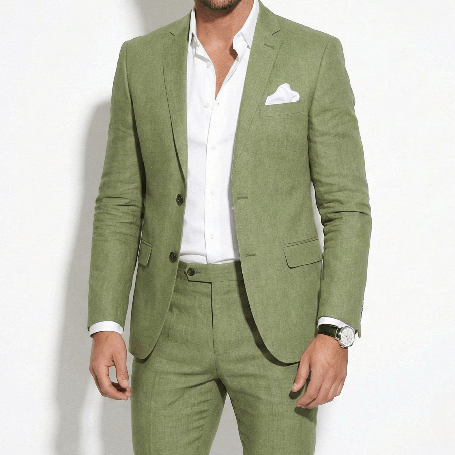 George - Męski Slim Fit Dwuczęściowy Garnitur Ślubny