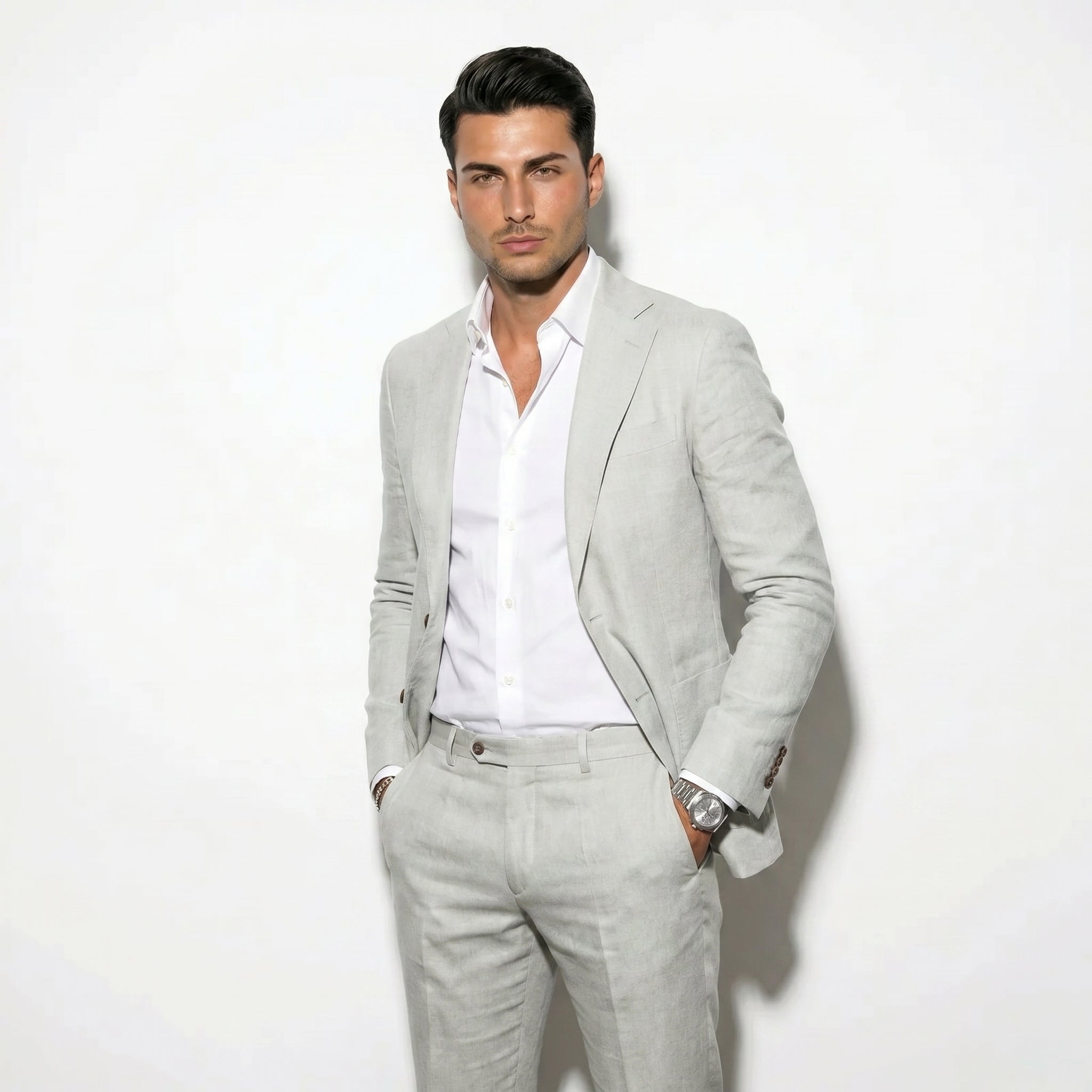 Thomas - Męski Garnitur Ślubny Slim Fit