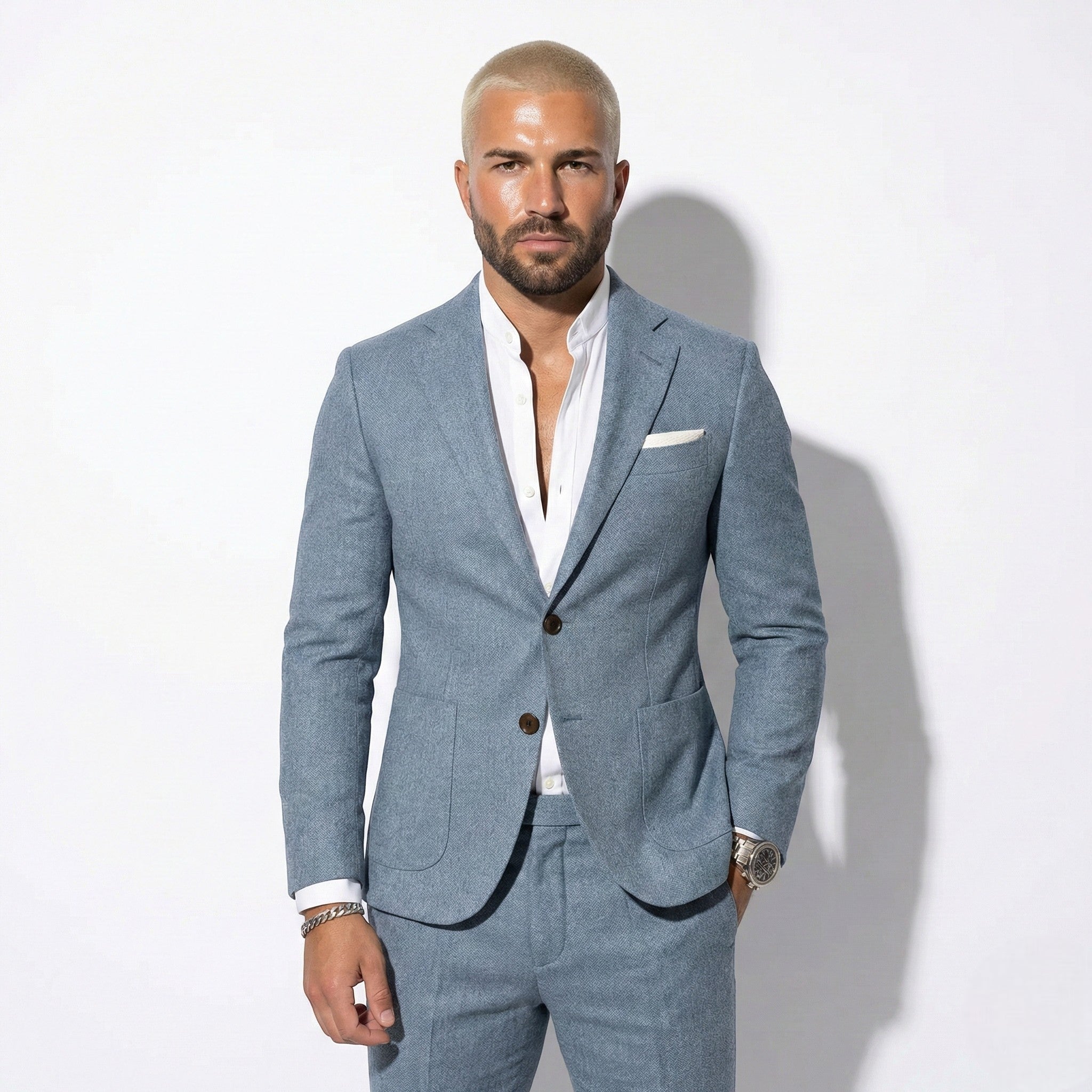 Thomas - Męski Garnitur Ślubny Slim Fit