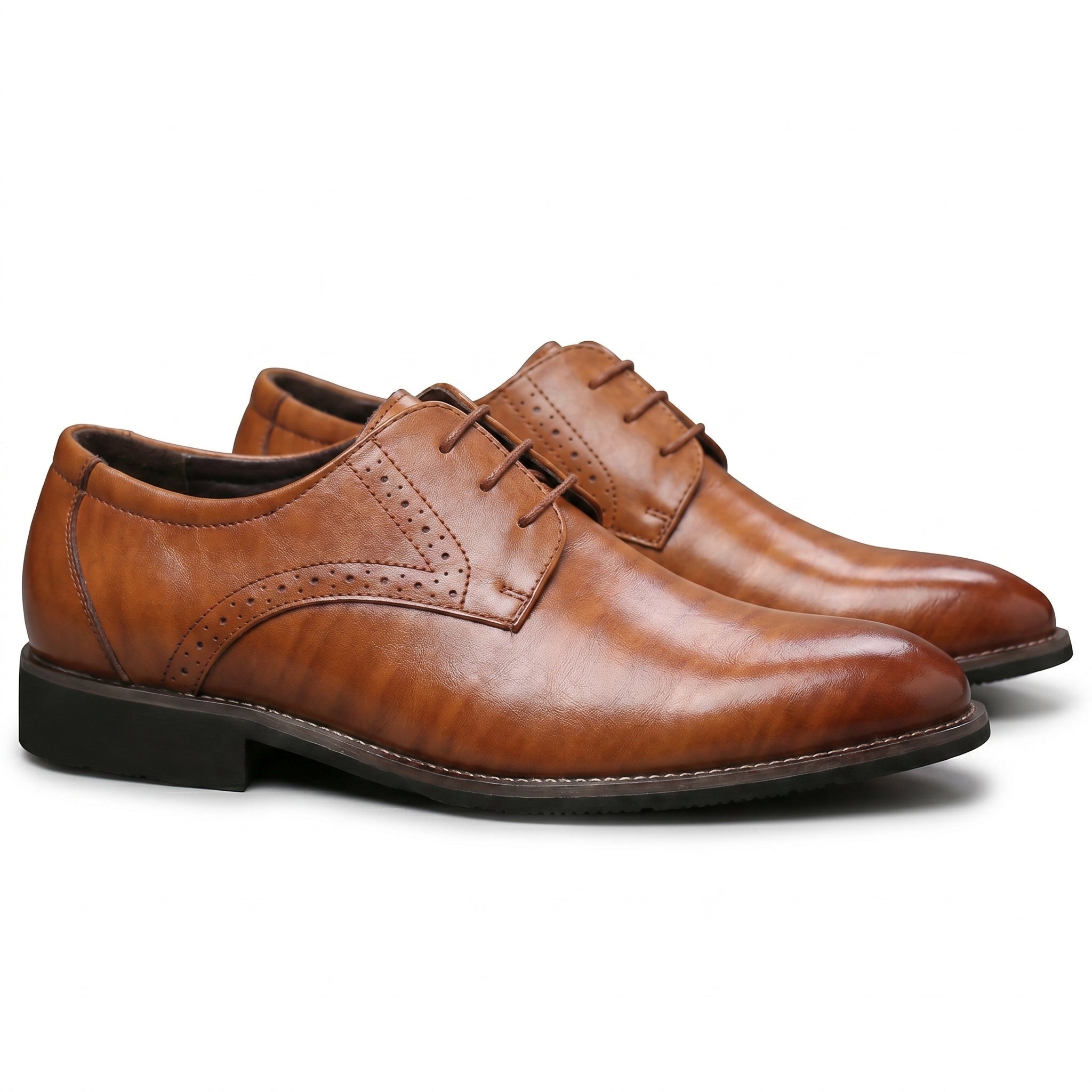 Arthur - Męskie Eleganckie Buty Derby z Subtelnym Wykończeniem Brogu