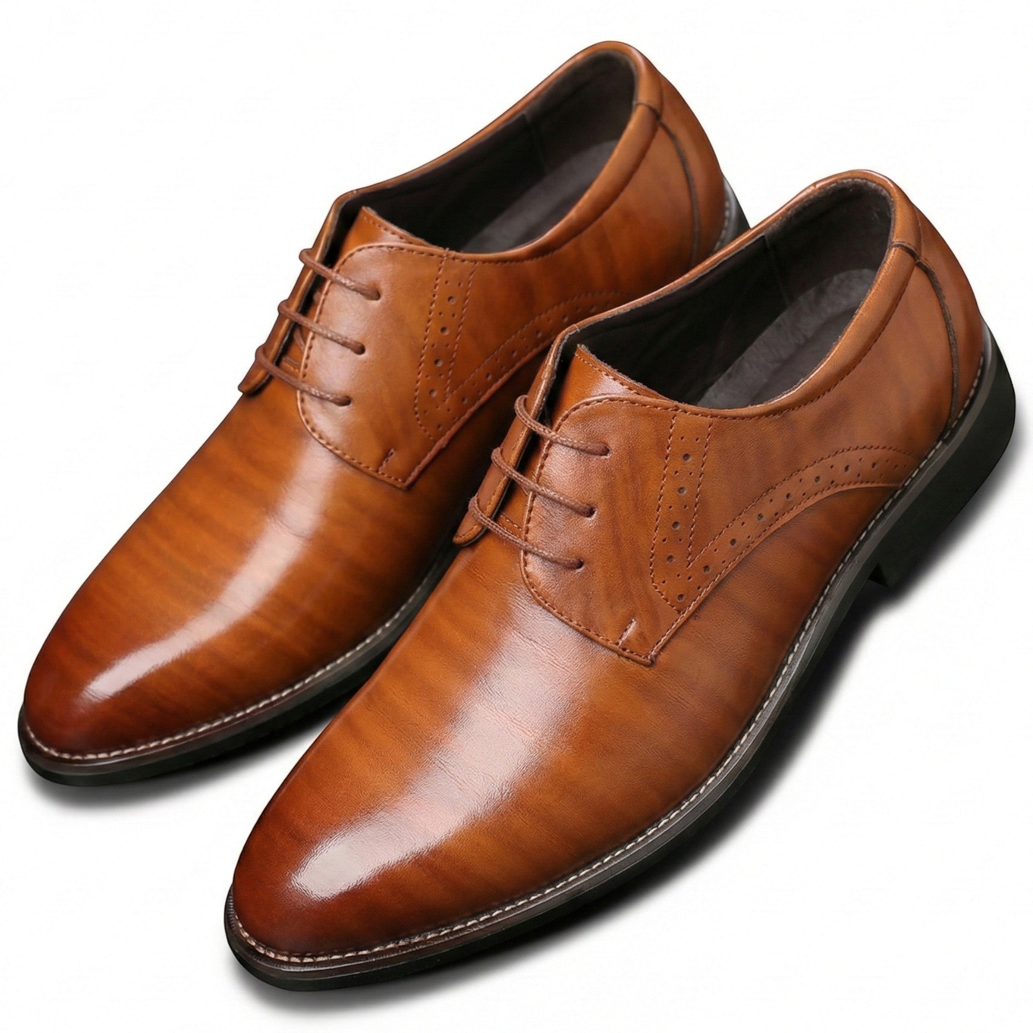 Arthur - Męskie Eleganckie Buty Derby z Subtelnym Wykończeniem Brogu