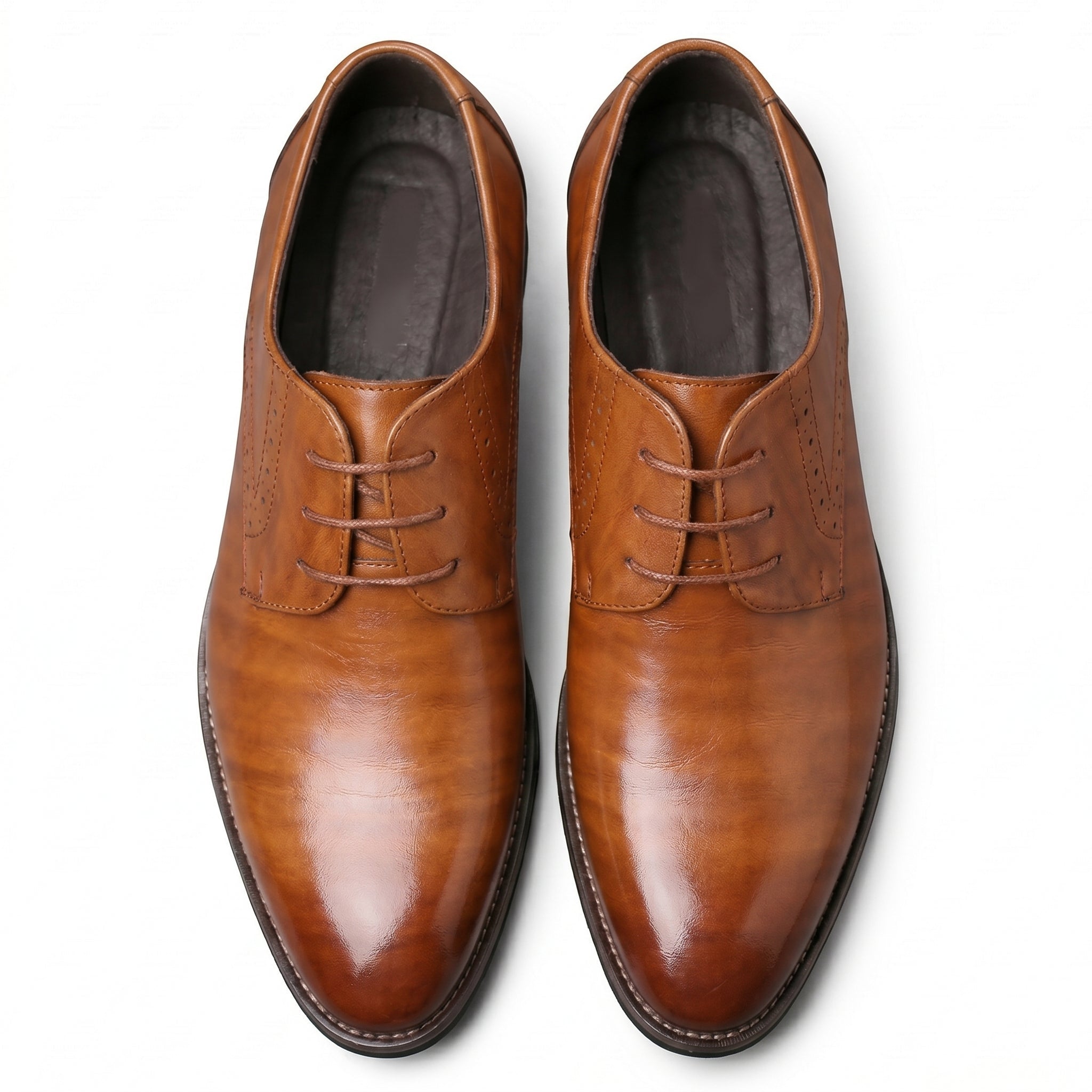 Arthur - Męskie Eleganckie Buty Derby z Subtelnym Wykończeniem Brogu
