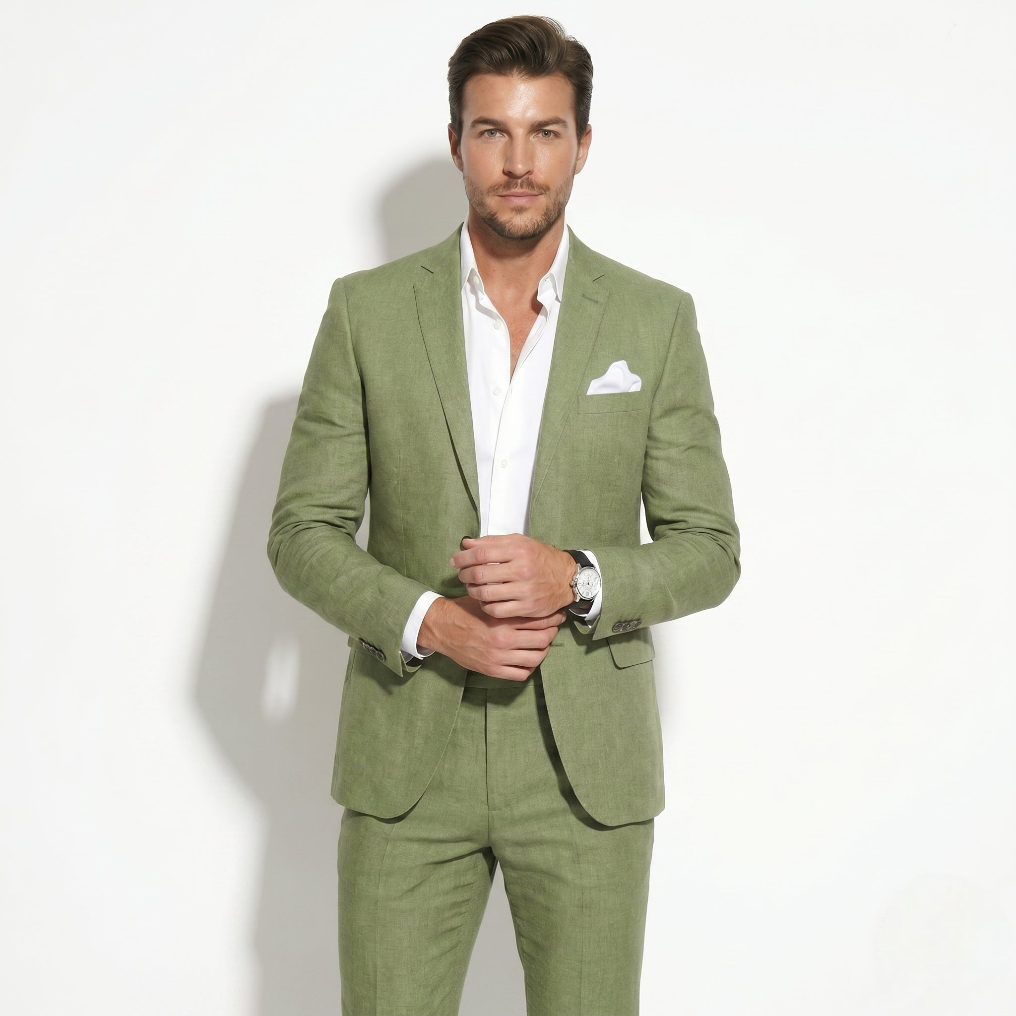 George - Męski Slim Fit Dwuczęściowy Garnitur Ślubny