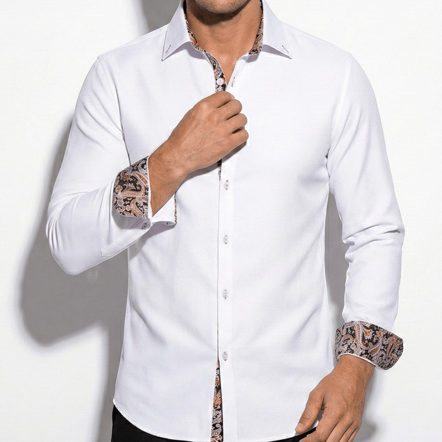 Męska koszula z długim rękawem w slim fit