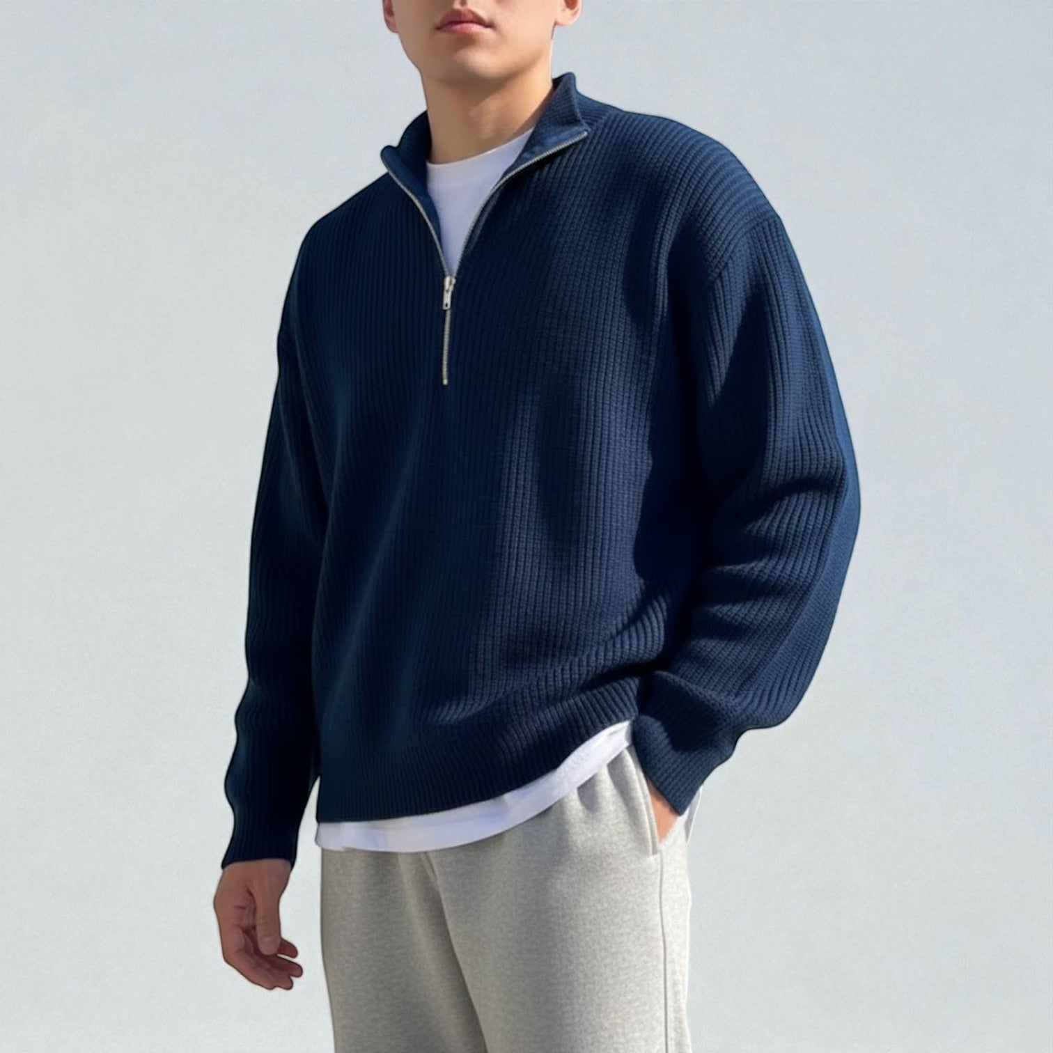 Sandro – Męski wełniany sweter zimowy