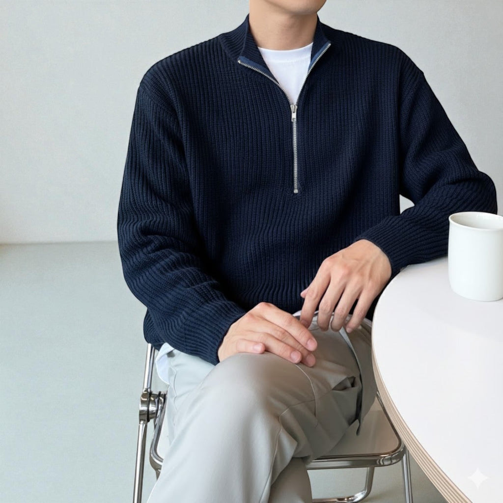 Sandro – Męski wełniany sweter zimowy