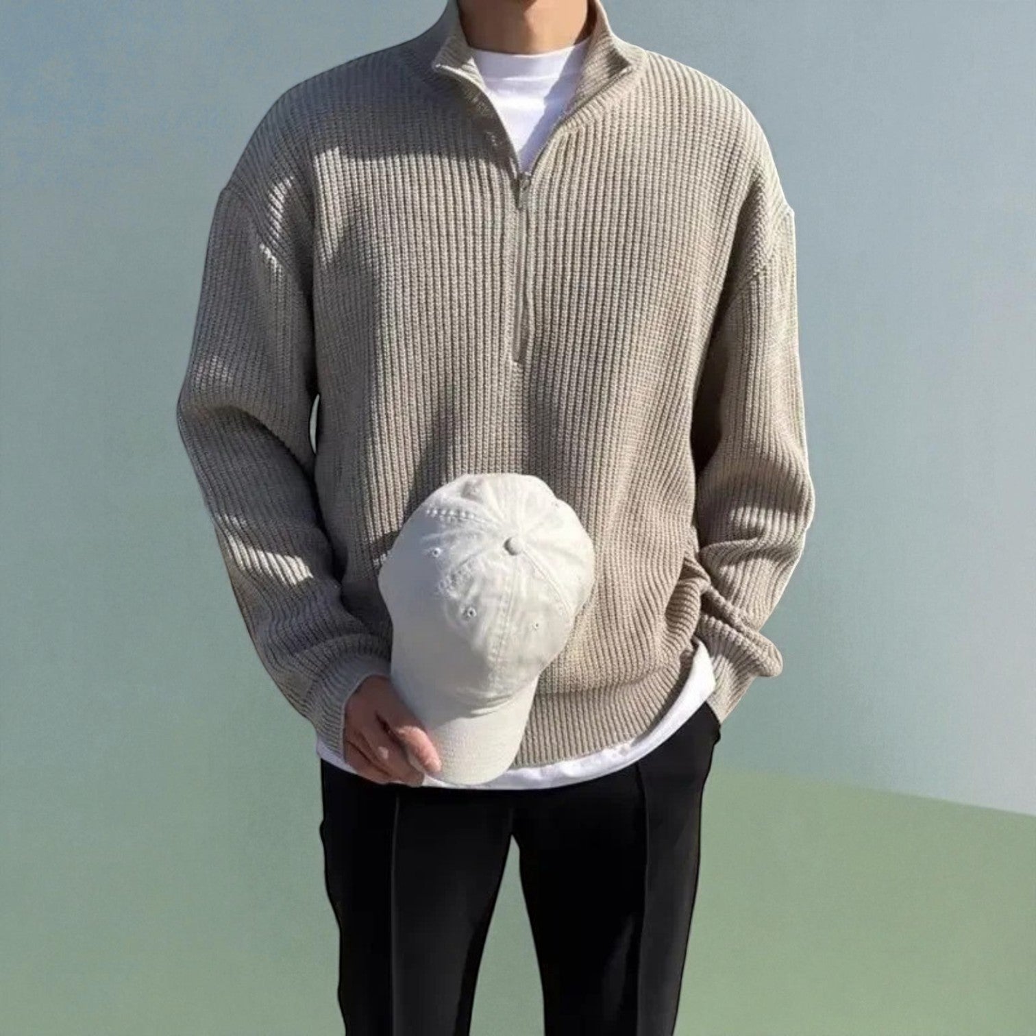 Sandro – Męski wełniany sweter zimowy