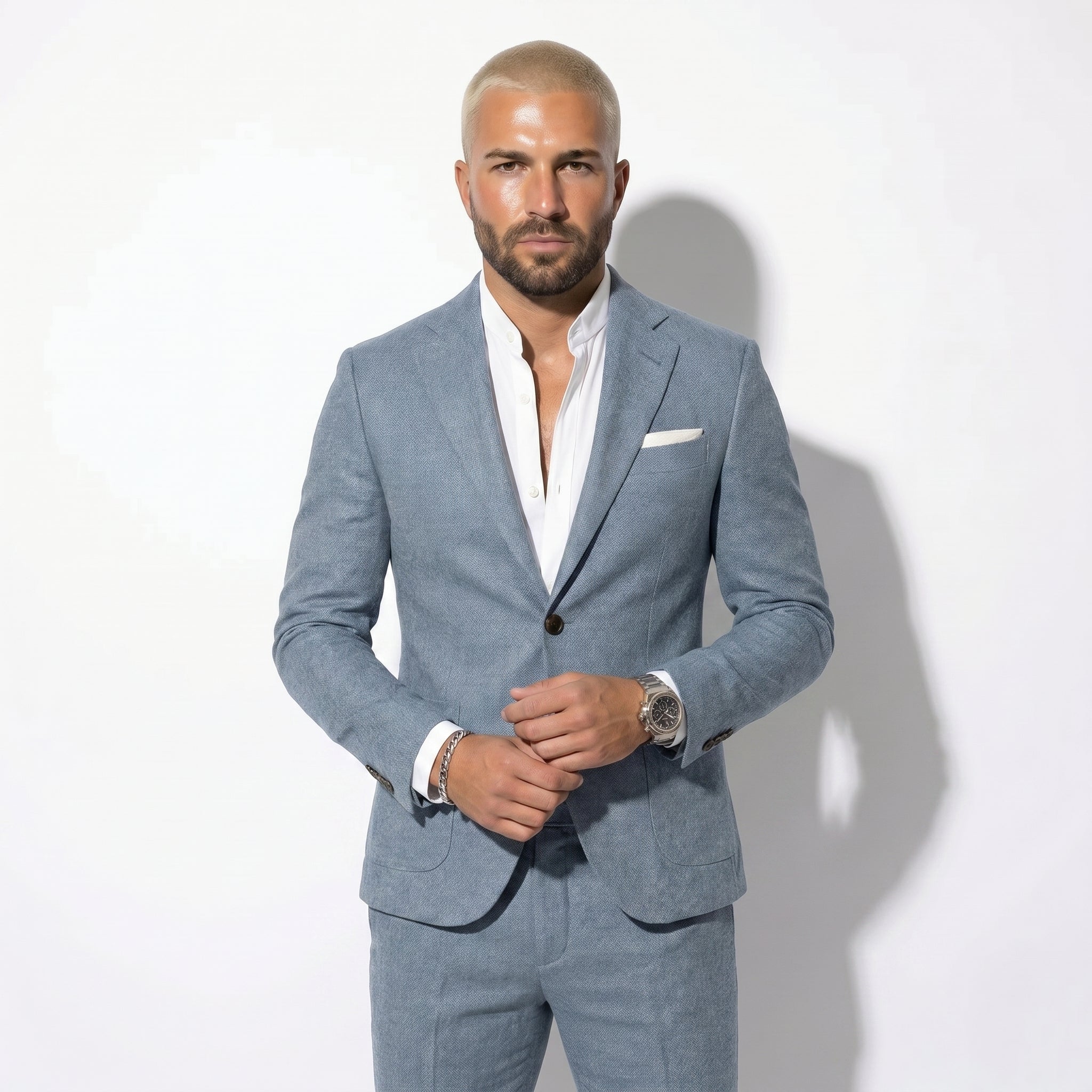 Thomas - Męski Garnitur Ślubny Slim Fit