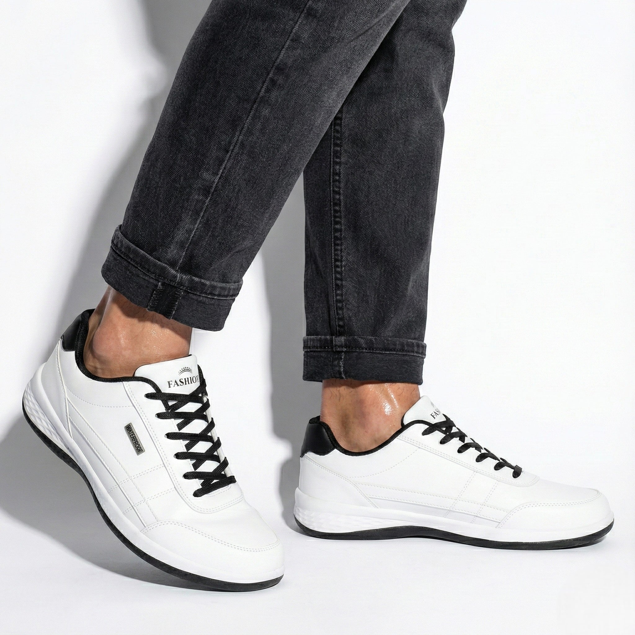 Męskie Skórzane Sneakersy